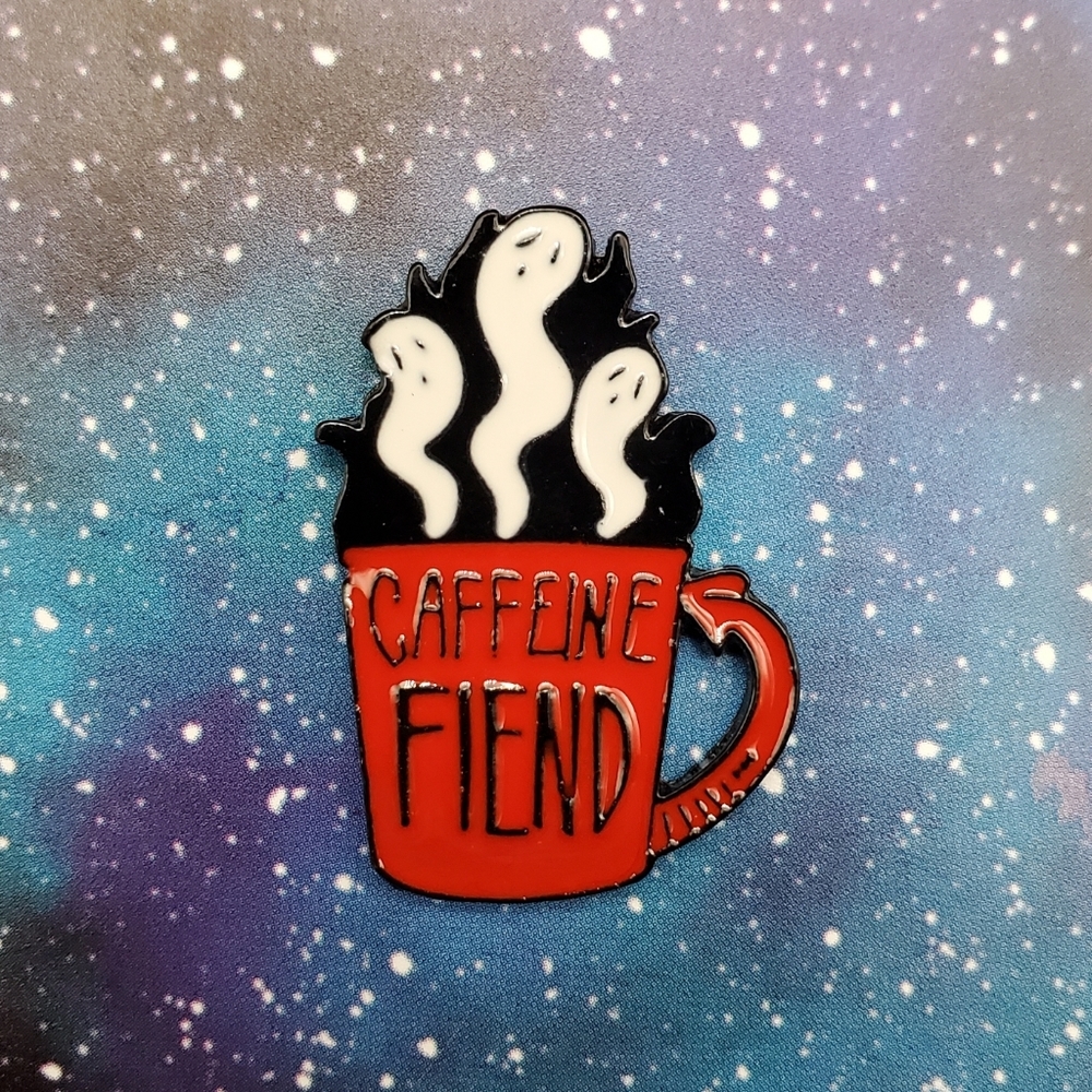 Caffeine Fiend Enamel Pin - Picture 1 of 3